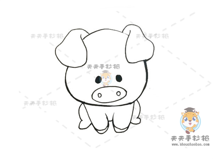 如何画小猪简笔画简单又可爱，小朋友喜欢的小猪简笔画模板